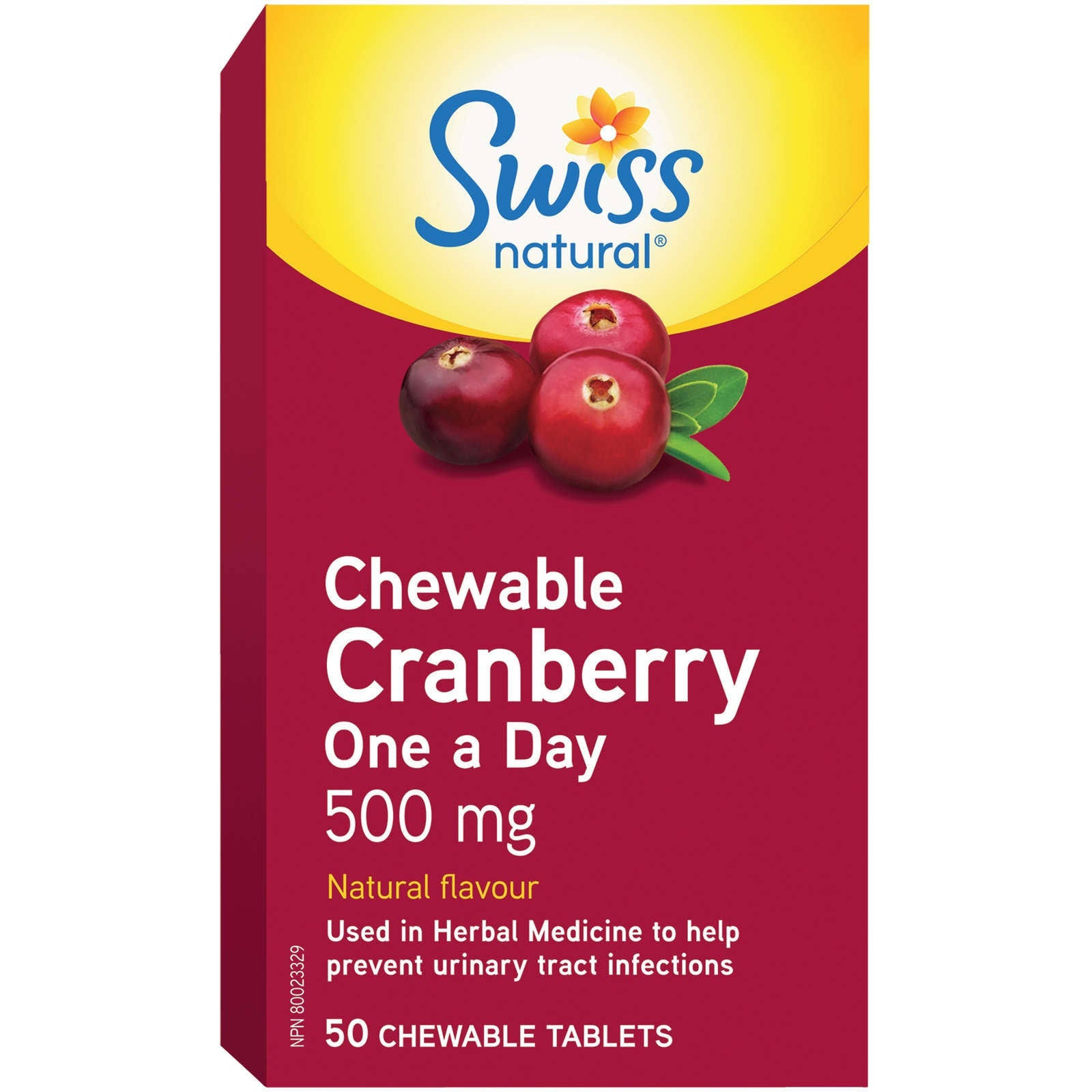 Swiss Naturals Cranberry One A Day Chewable Tablets - 500mg, 50ct