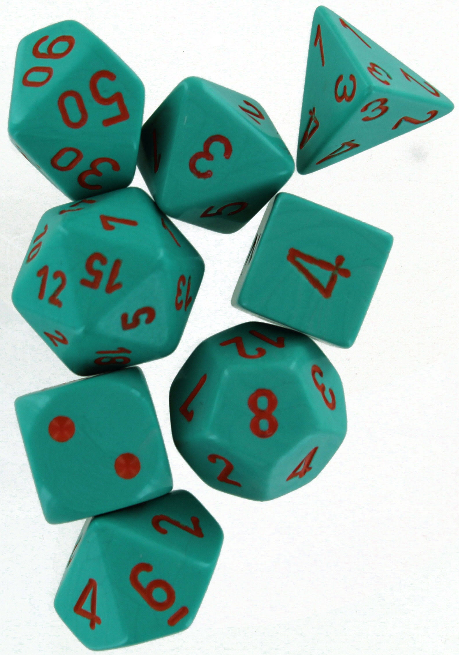 Chessex Lab Dice Wave 4: Heavy Turquoise/Orange Polyhedral 7 Set
