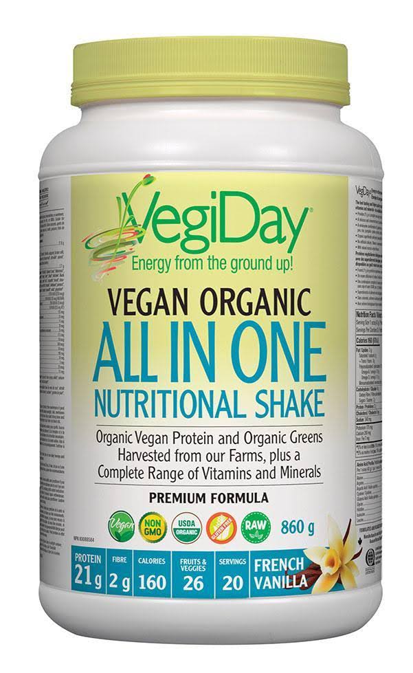 VegiDay Vegan Organic All In One Shake & Go French Vanilla 860 g