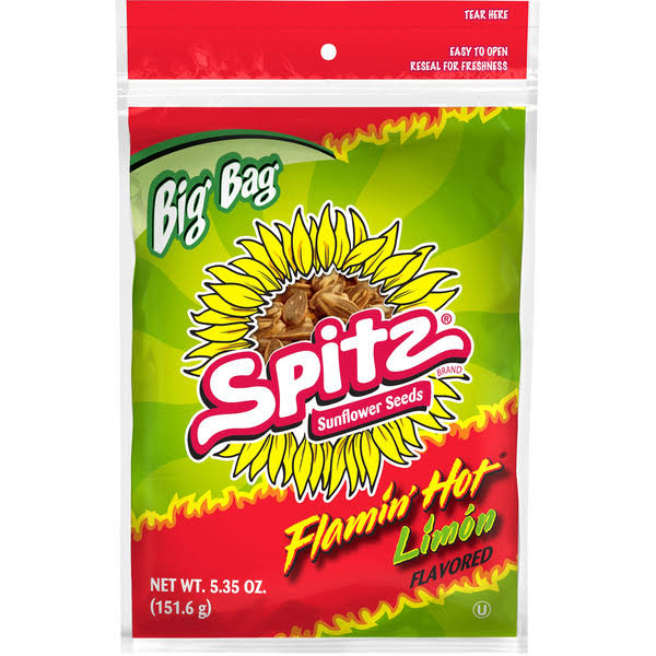 Spitz Sunflower Seeds, Flamin' Hot Limon Flavored, Big Bag - 5.35 oz