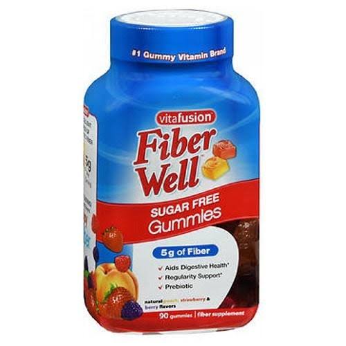 Vitafusion Fiber Well Fit Gummies Supplement - Peach, Strawberry and Berry, 90 Tablets