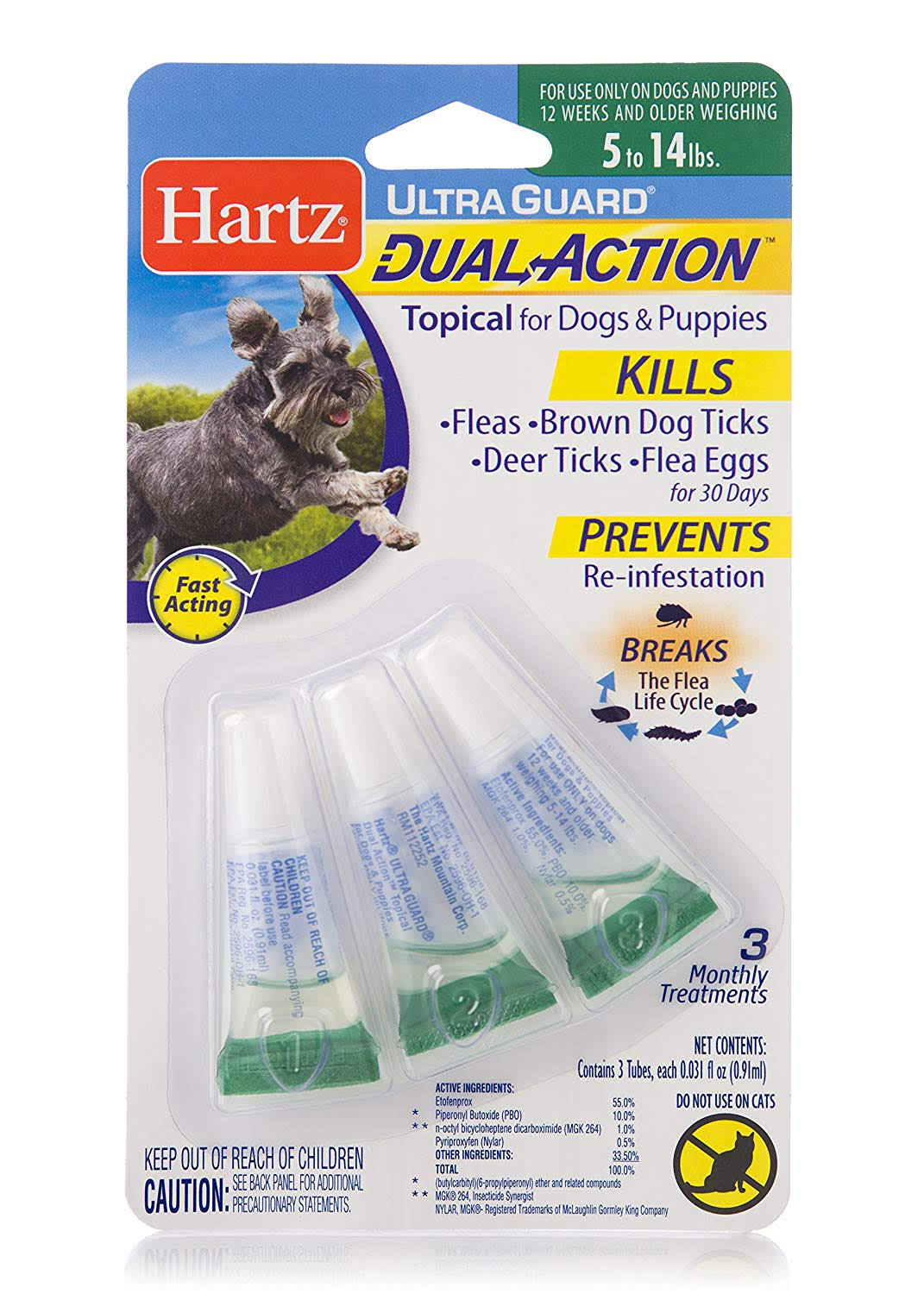 Hartz Ultra Guard Dual Action Drops - 5 - 14lbs