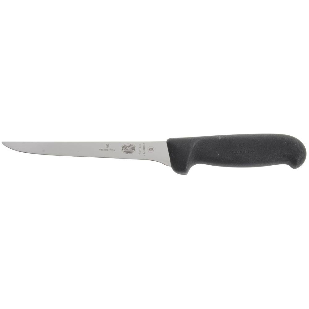 Victorinox 40513 Straight Narrow Flexible Boning Knife - Fibrox Handle, 6"