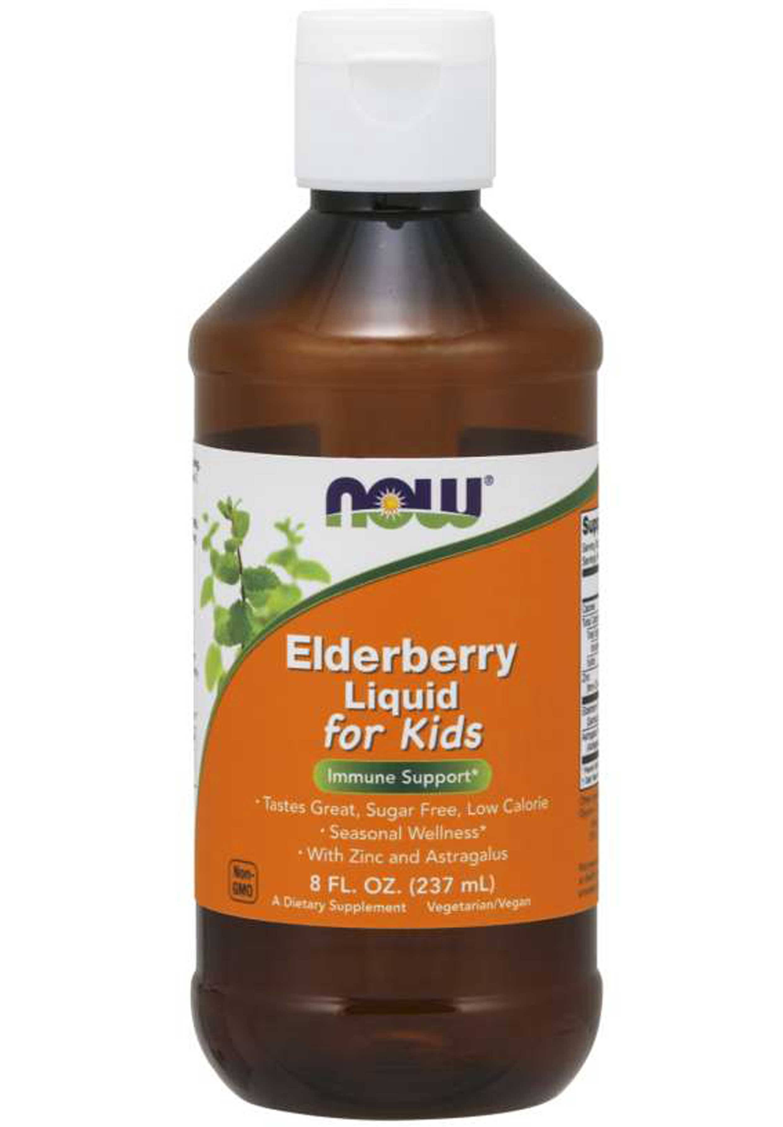 Now Foods Elderberry Liquid for Kids 8 FL oz (237 ml)