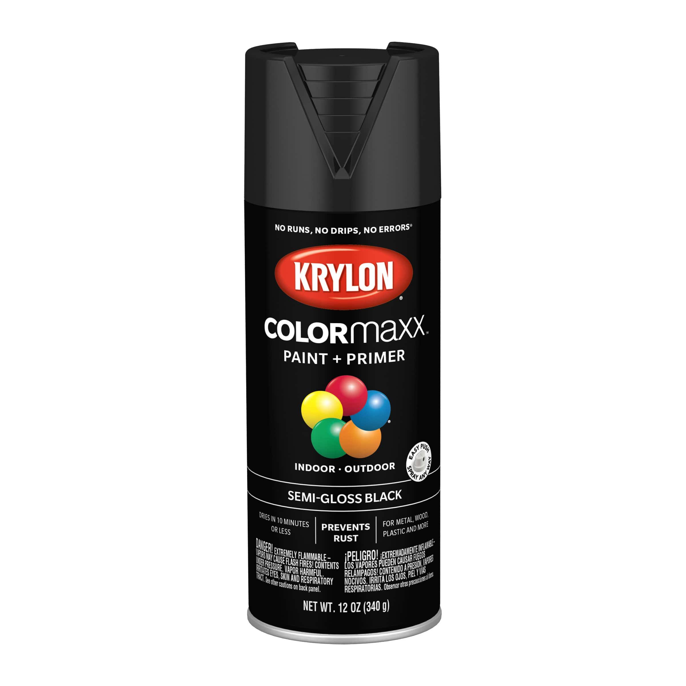 KRYLON COLORmaxx Spray Paint Gloss Black 12 oz Aerosol Can 5579