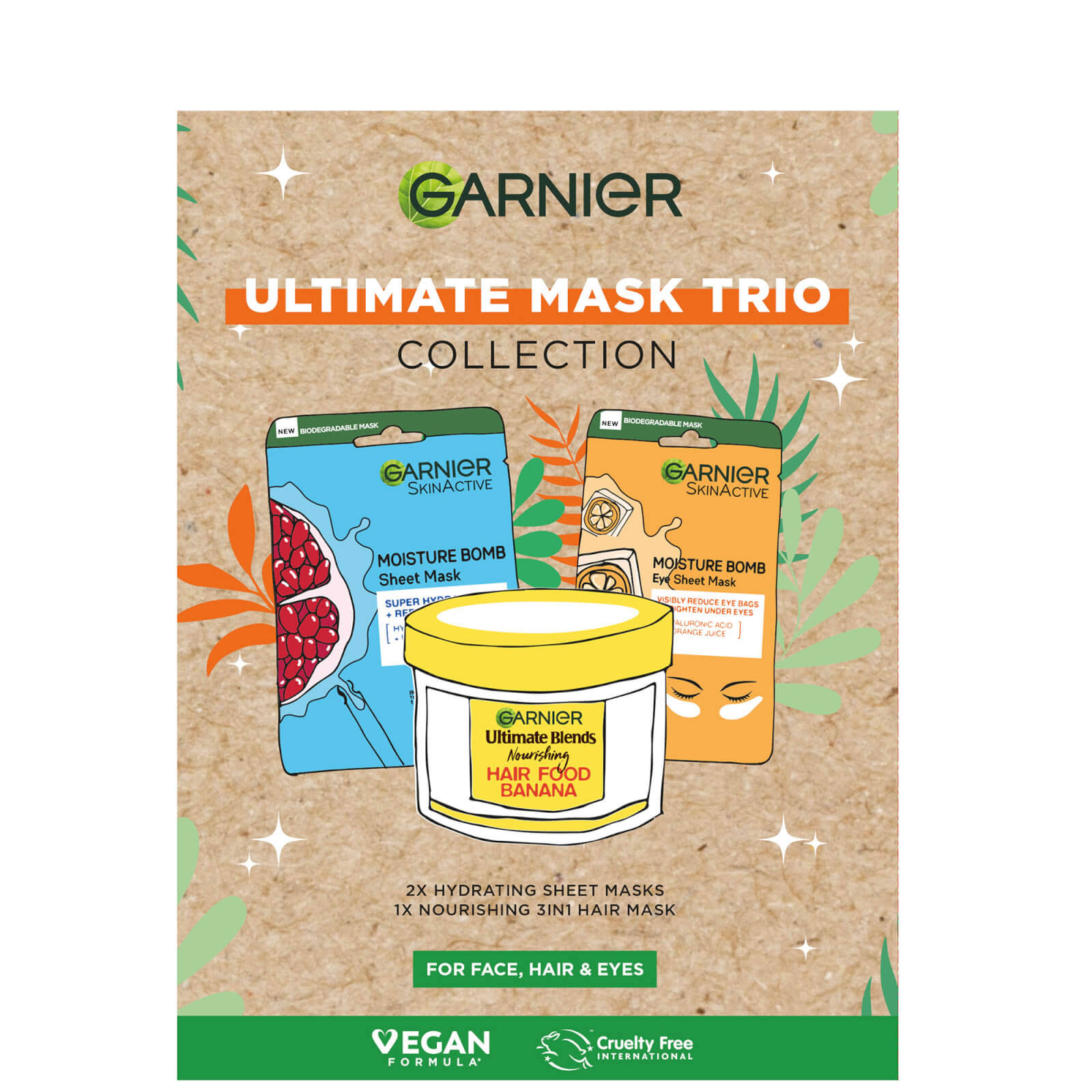 Garnier Ultimate Mask Trio For Face, Hair And Eyes