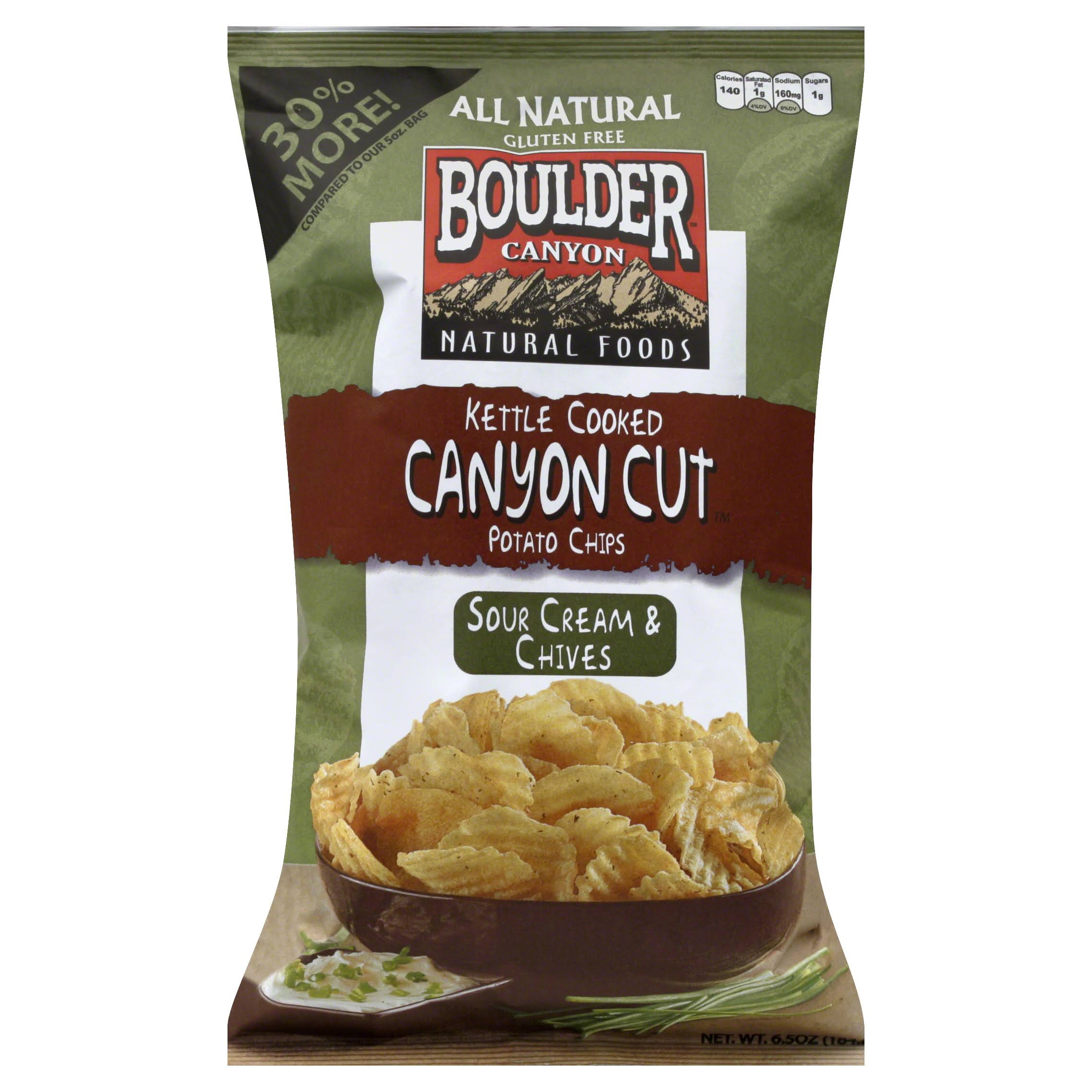 Boulder Canyon Cut Kettle Cooked Potato Chips - Sour Cream and Chives, 6.5oz