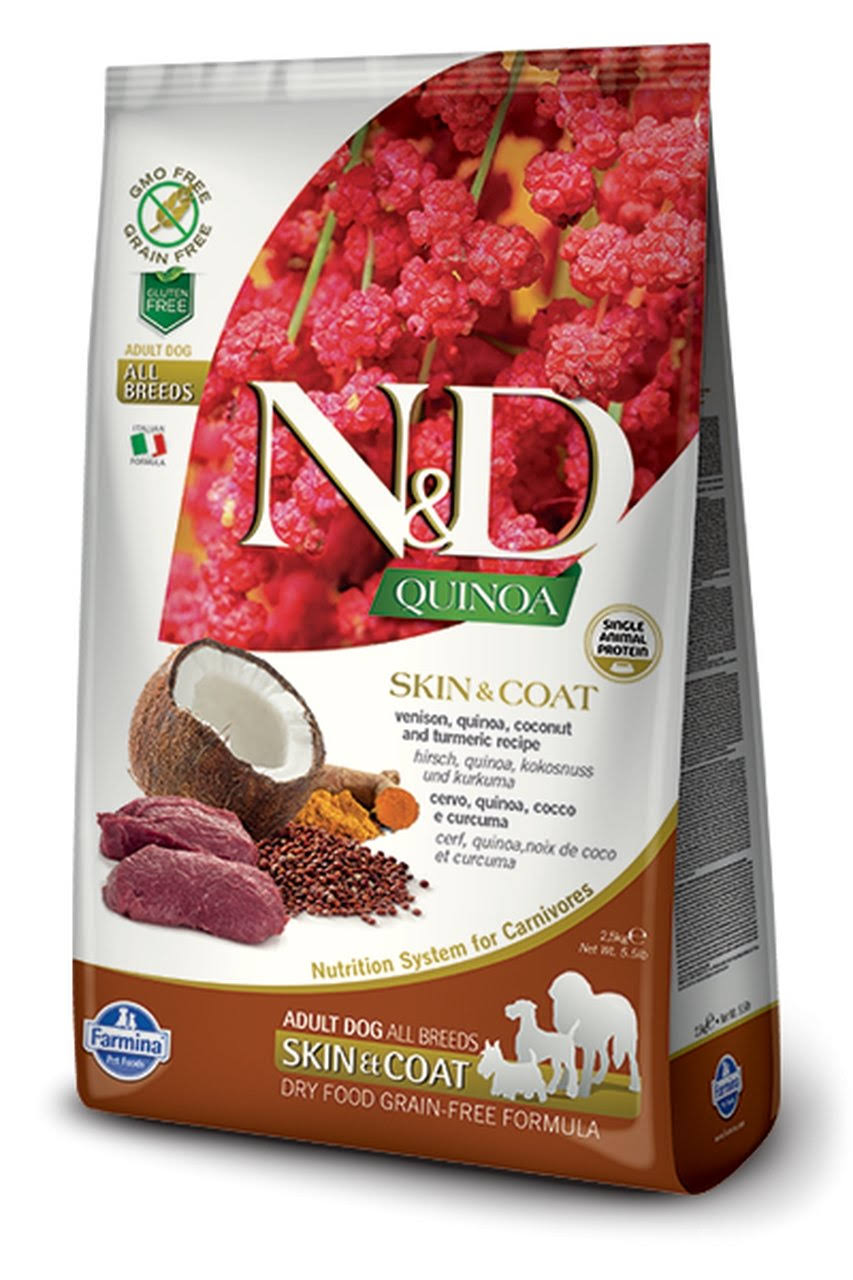 Farmina Natural and Delicious Quinoa Skin and Coat Venison Dry Dog Food - 2.5kg