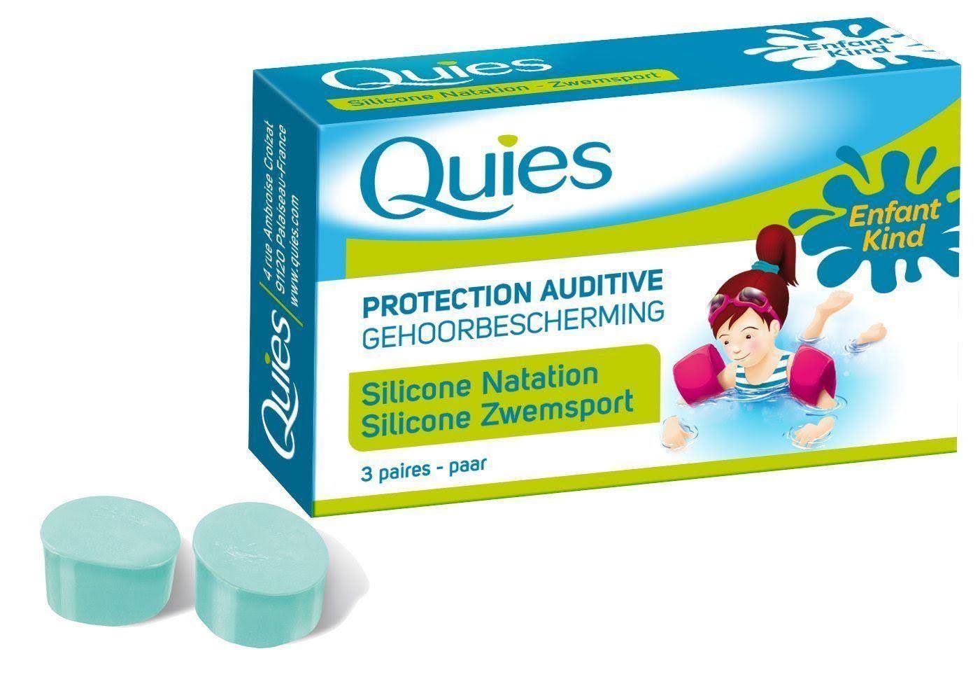 Quies Pair of Protection Auditive Silicon Earplugs - Pack of 3