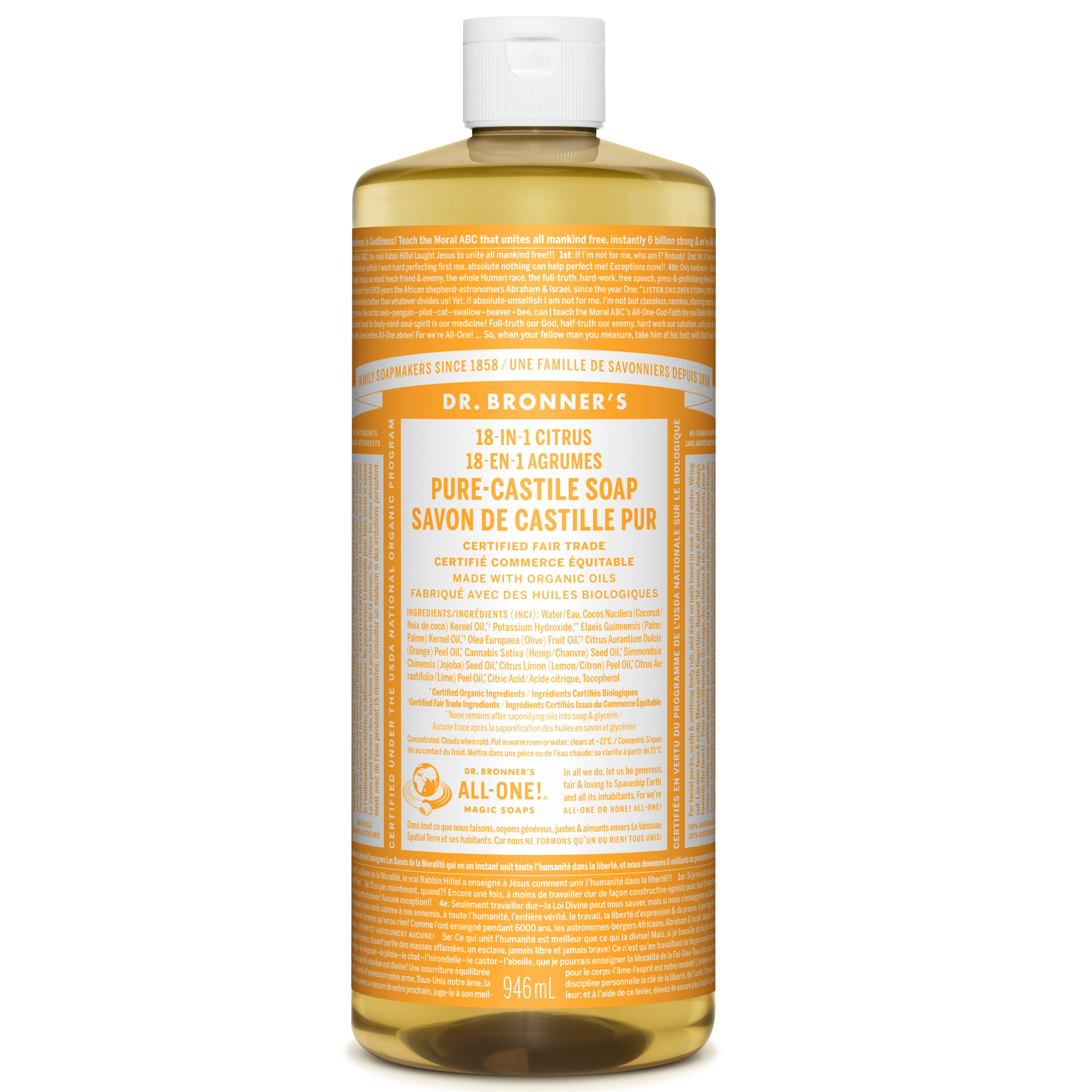 Dr. Bronner's Fair Trade & Organic Castile Liquid Soap - Citrus