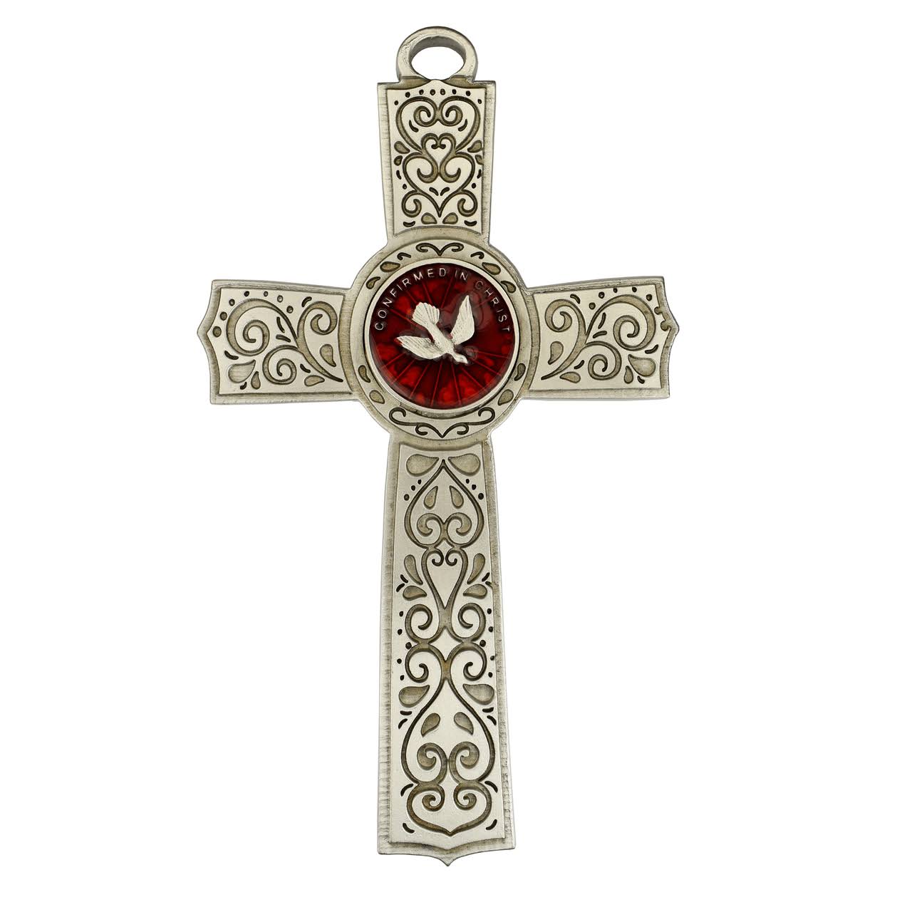6" Filigree Red Confirmation Cross