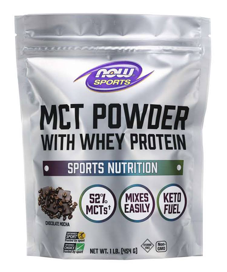 Now MCT Powder with Whey Protein Chocolate Mocha 1 lbs