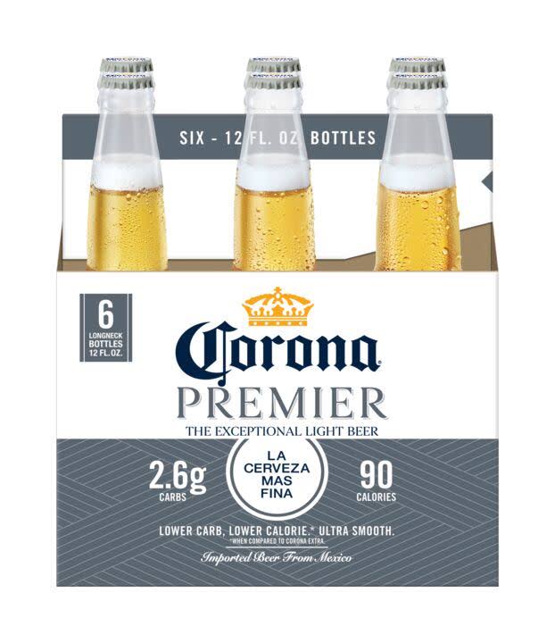 Corona Premier Beer, Light - 6 pack, 12 fl oz bottles