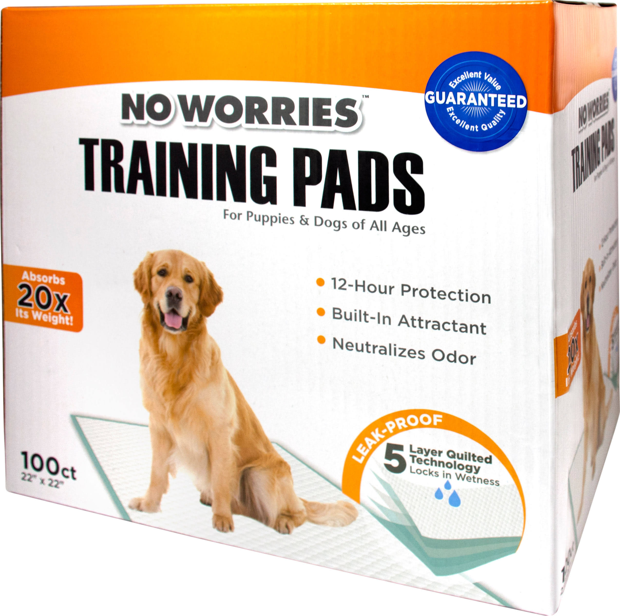 No Worries Training Pads - 100 training pads