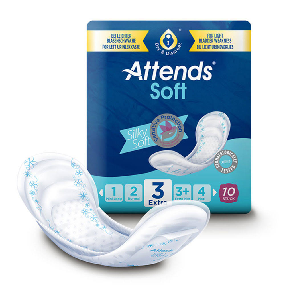 Attends Soft 3+ Extra Plus Incontinence Pads - 10 Pads