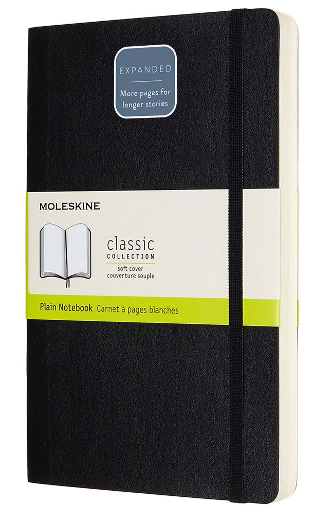 Moleskine Classic Large Soft Cover Expanded Notebook Plain / Black