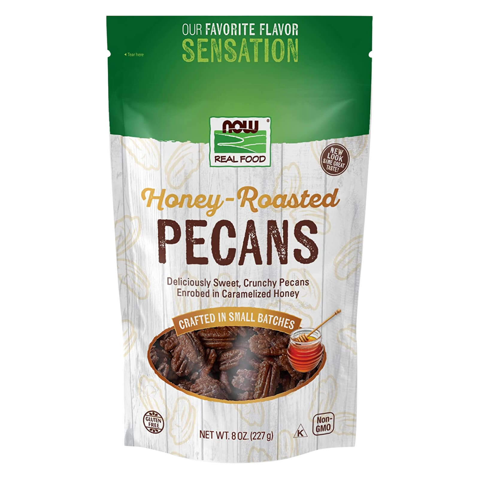 Now Foods Real Food Honey Roasted Pecans - 227g