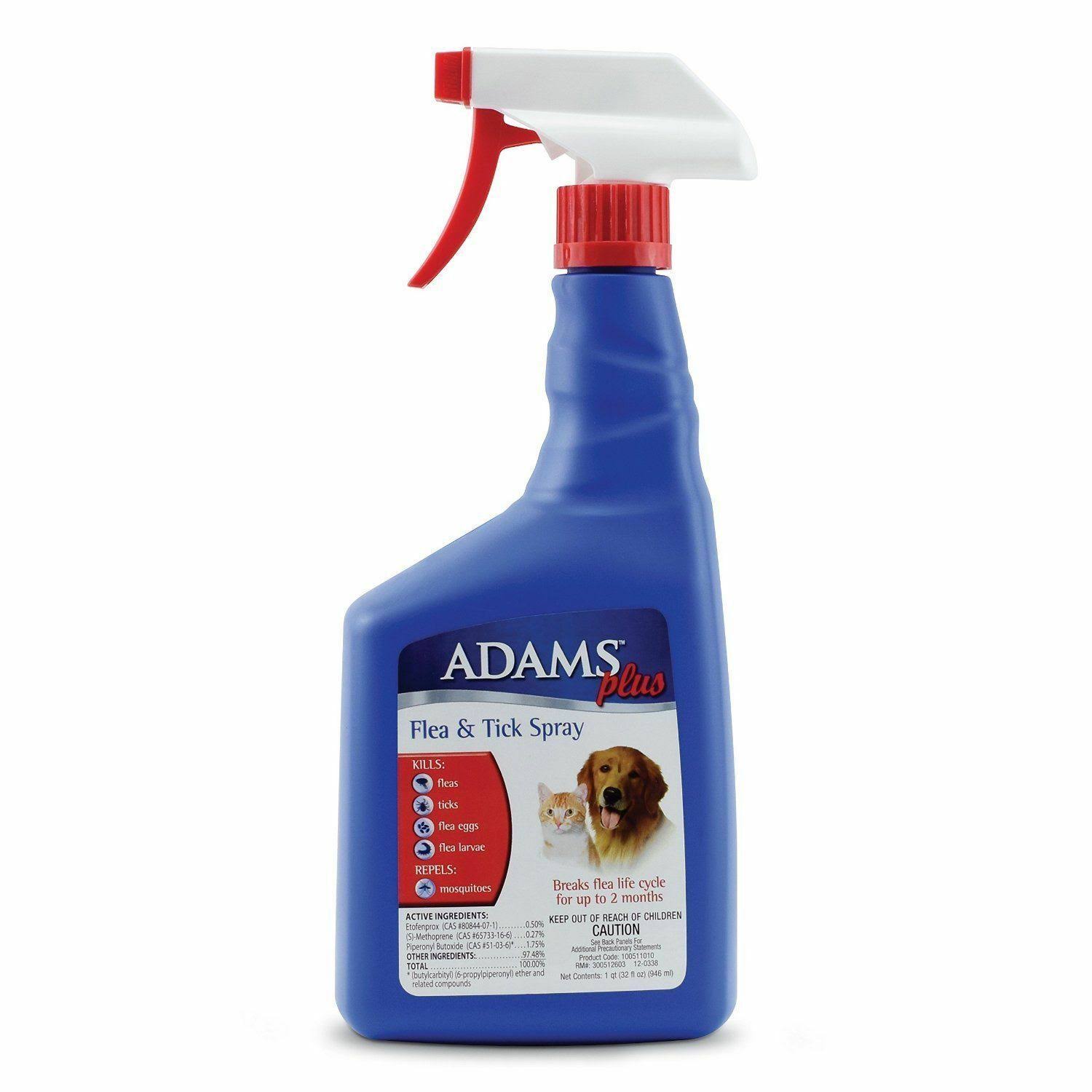 Adams Plus Flea and Tick Spray for Cats and Dogs - 32oz