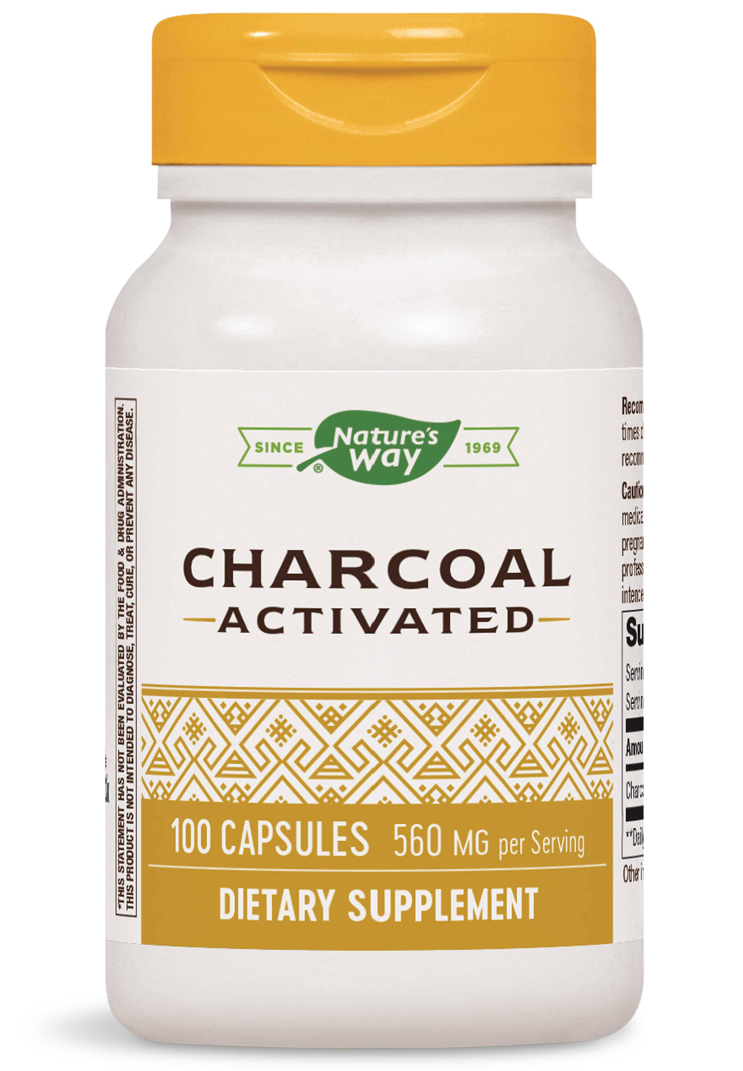 Nature's Way Activated Charcoal - 100 Capsules