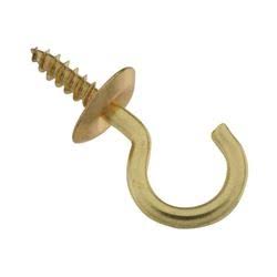 National Hardware Cup Hook - Solid Brass, 3/4"