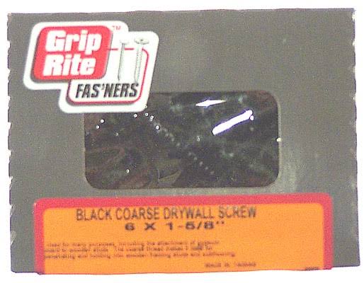 Grip-Rite Coarse Thread Drywall Screw with Bugle Head - #6, 1lbs, 1-1/4"