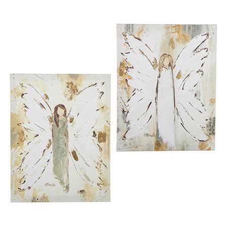 Raz Imports 2022 Holiday in Provence 17.75 inch Angel Textured Wall Art, Asst of 2