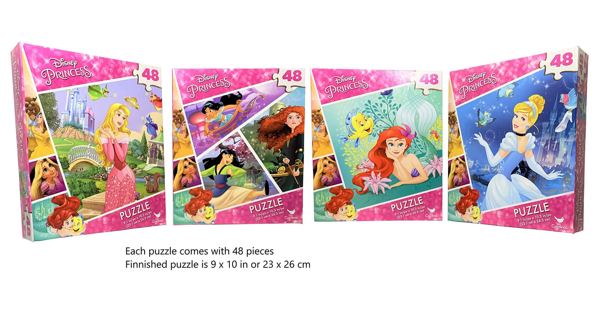 Disney Princess 4-Pack Puzzle Combo - 48 Pieces Each