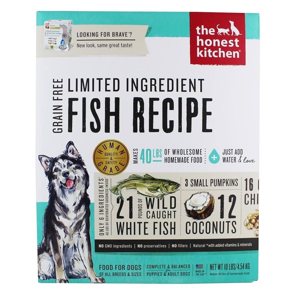 The Honest Kitchen Limited Ingredient Grain Free Food for Puppies & Adult Dogs Fish & Coconut Recipe 10 lbs.