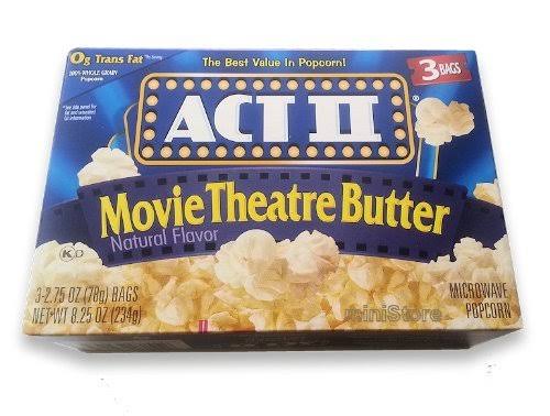 Act Ii Movie Theater Microwave Popcorn - Butter, 3ct