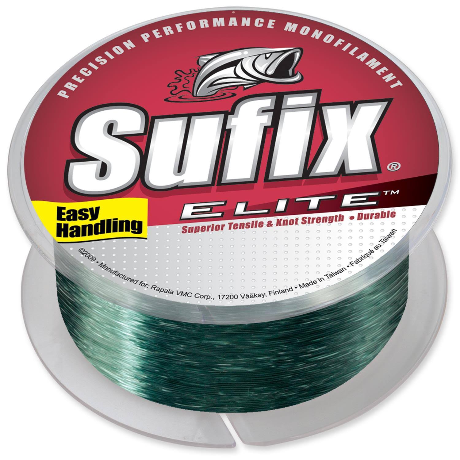 Sufix Elite Fishing Line - Lo Vis Green, 330yds, 12lbs