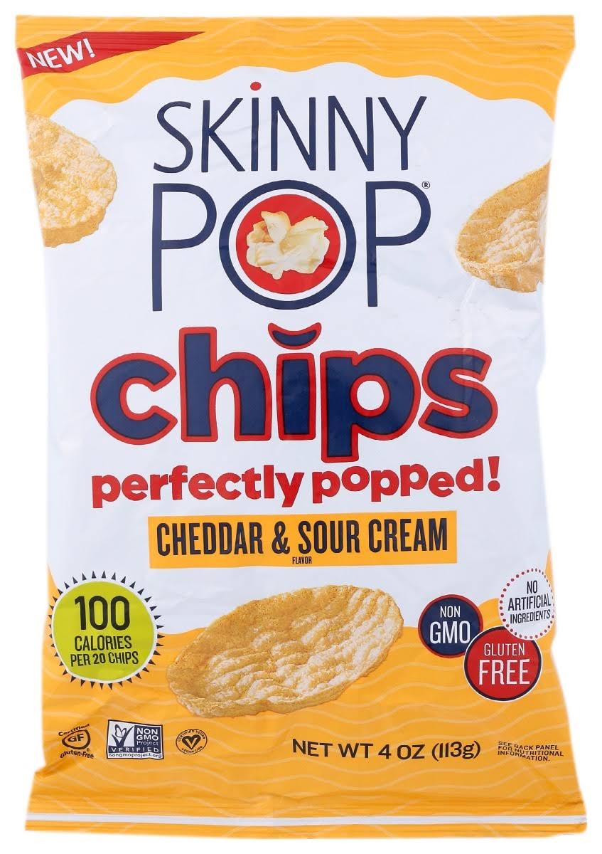 Skinnypop Chips, Cheddar & Sour Cream Flavor - 4 oz