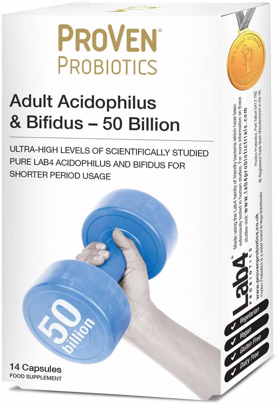 Proven Probiotics Adult Acidophilus & Bifidus - 50 Billion 14 Capsules