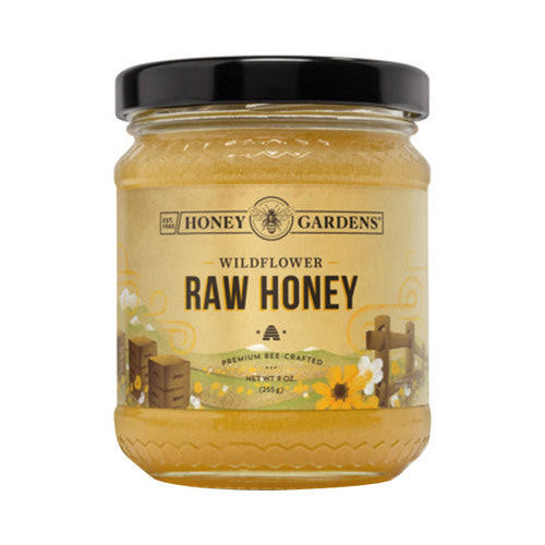Honey Gardens Raw Honey, Wildflower 9 oz / Honey