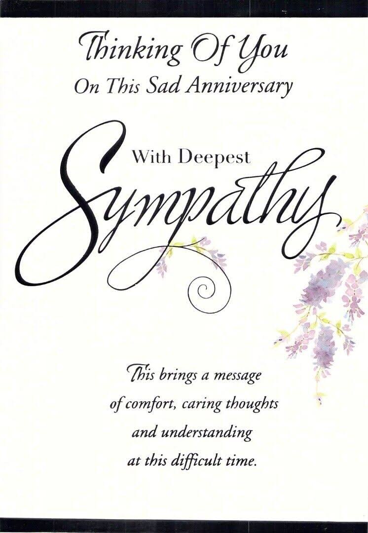 Greeting Card - Sympathy Anniversary - Free Postage