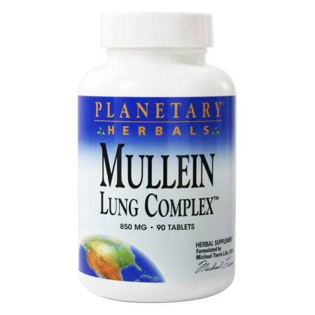 Planetary Herbals Mullein Lung Complex Herbal Supplement - 90 Tablets
