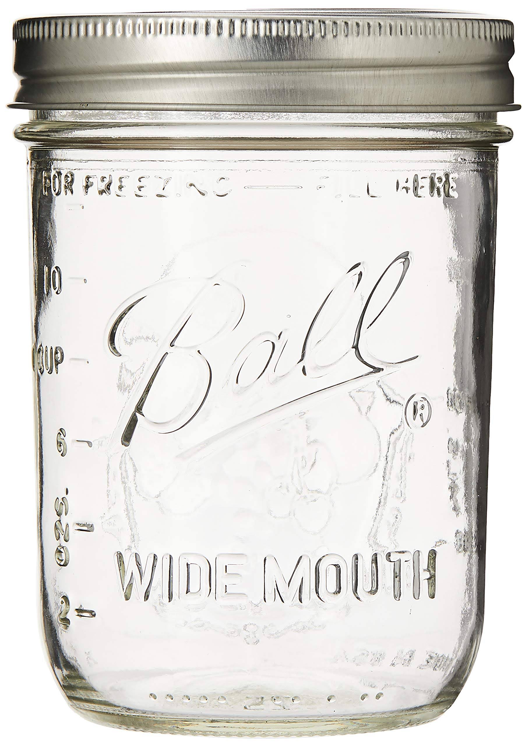 Ball Mason Wide-Mouth Can or Freeze Jars - 16oz, 12 Pack