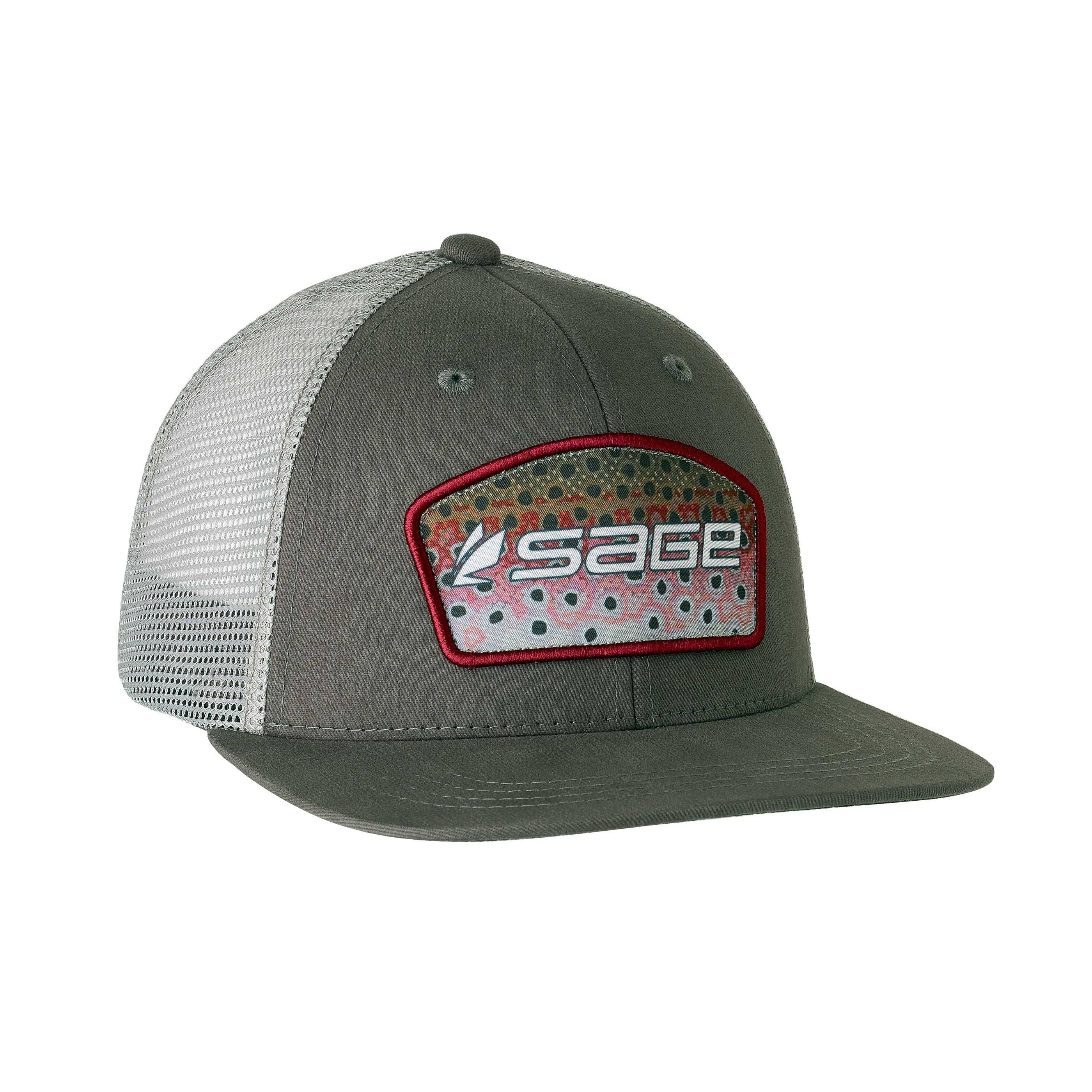 Sage Caps Trucker Logo Grey Rainbow Trout