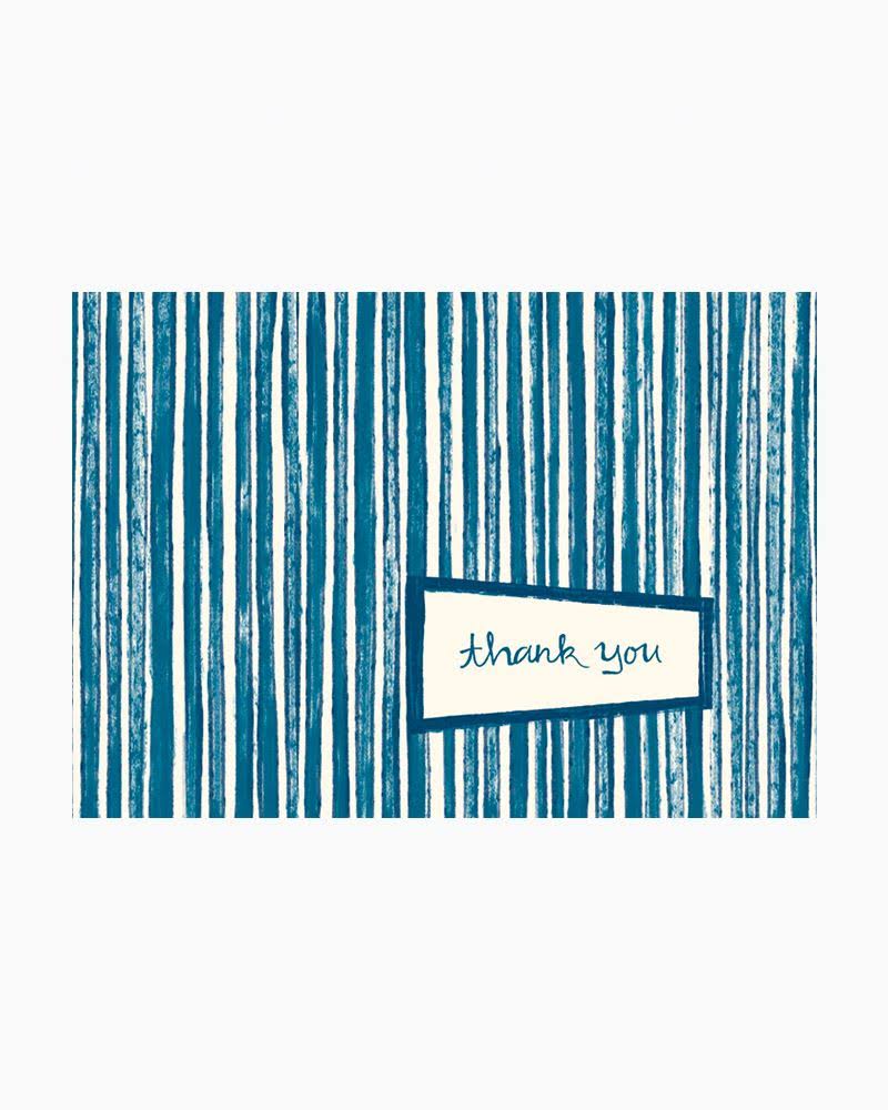 Designer Greetings Blue Stripe Thank You Boxed Notes