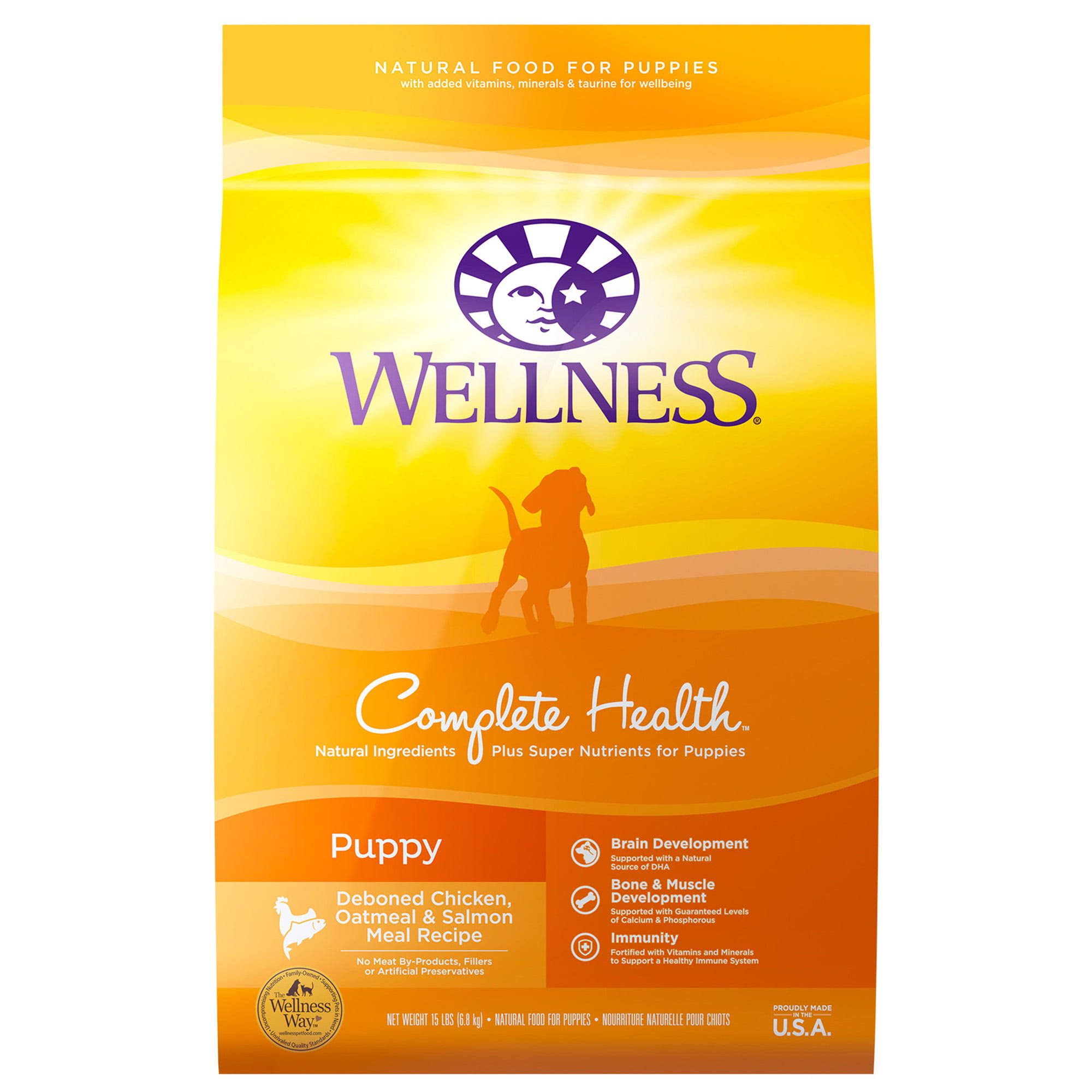 Wellness Complete Health Puppy Dry Dog Food - Deboned Chicken, Oatmeal & Salmon, 2.7kg