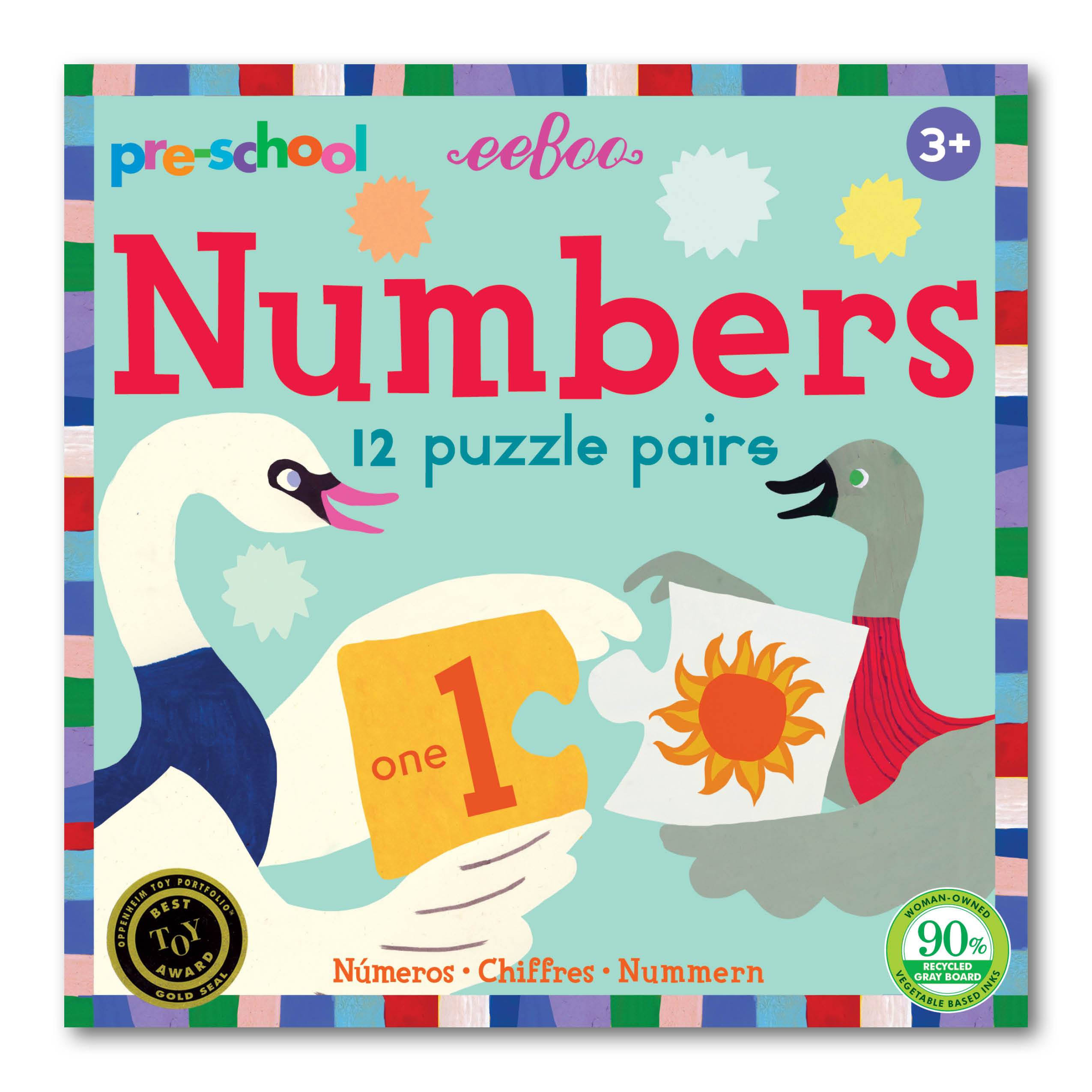 Eeboo - Preschool Numbers Puzzle Pairs