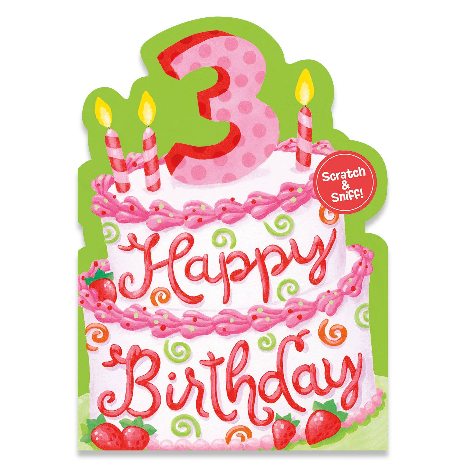 Peaceable Kingdom Age 3: Strawberry Scratch & Sniff Card