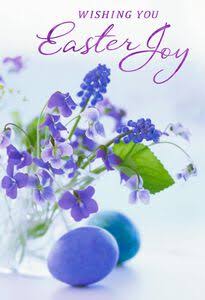 Violet Flowers Easter Cards, Pack of 6