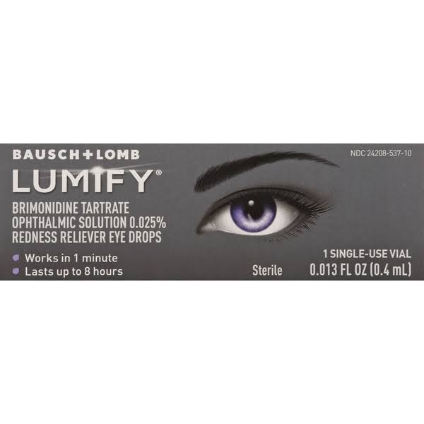 Bausch + Lomb Lumify Eye Drops, Redness Reliever - 0.013 fl oz