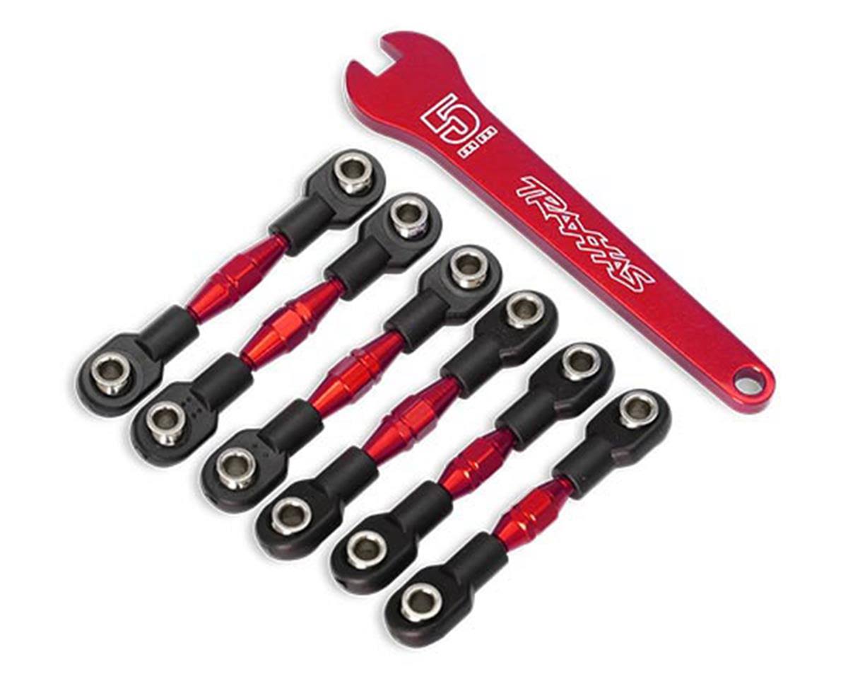 Traxxas TRA8341R Turnbuckles, aluminum (red-anodized), camber links, 32mm (front) (2)/ camber links, 28mm (rear) (2)/ to