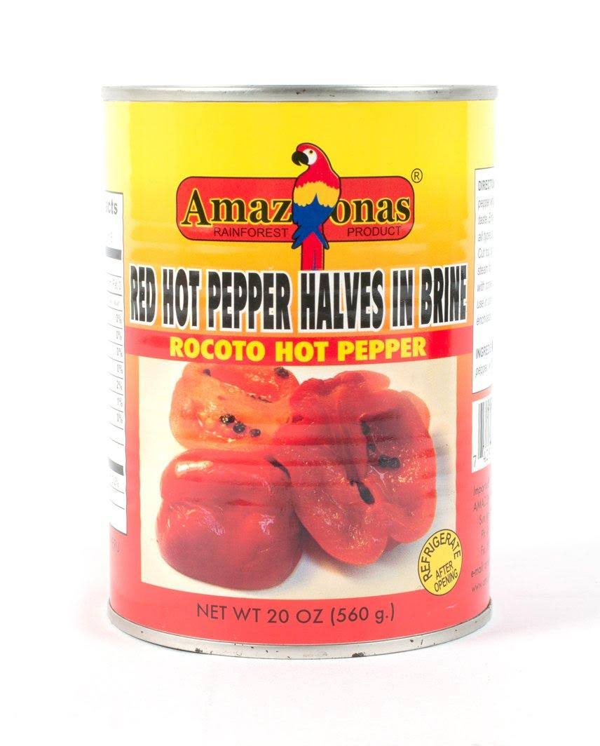 Amazonas Imports Inc Rocoto Red Hot Pepper Halves in Brine - 20 Ounces - El Toro Carniceria - Delivered by Mercato