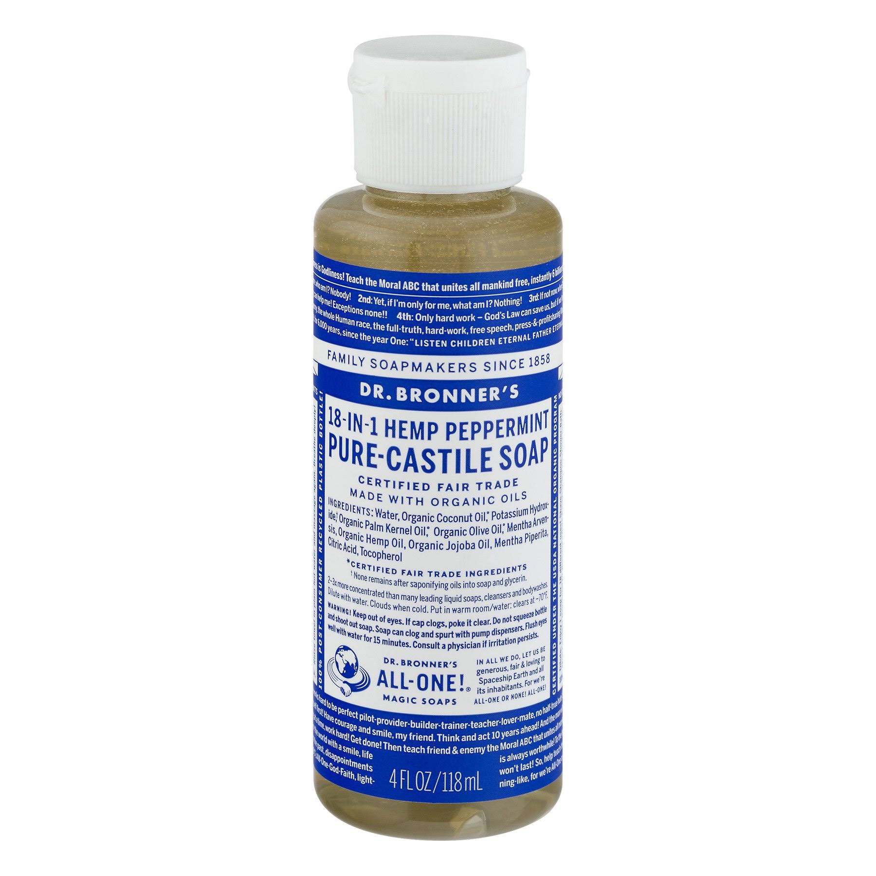 Dr Bronner Organic Peppermint Castile Soap 118ml