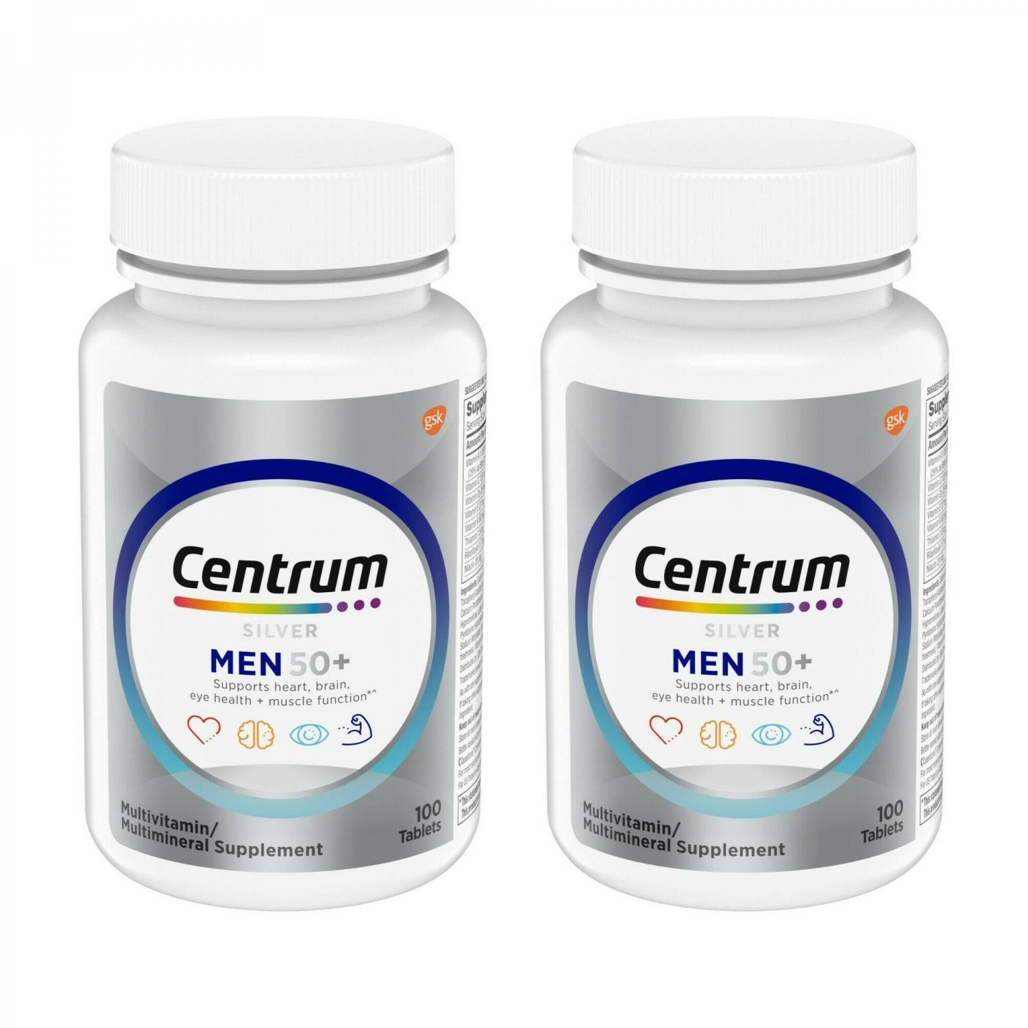 Centrum silver multivitamin for men 50 plus, multivitamin/multimineral supplement - 100 count