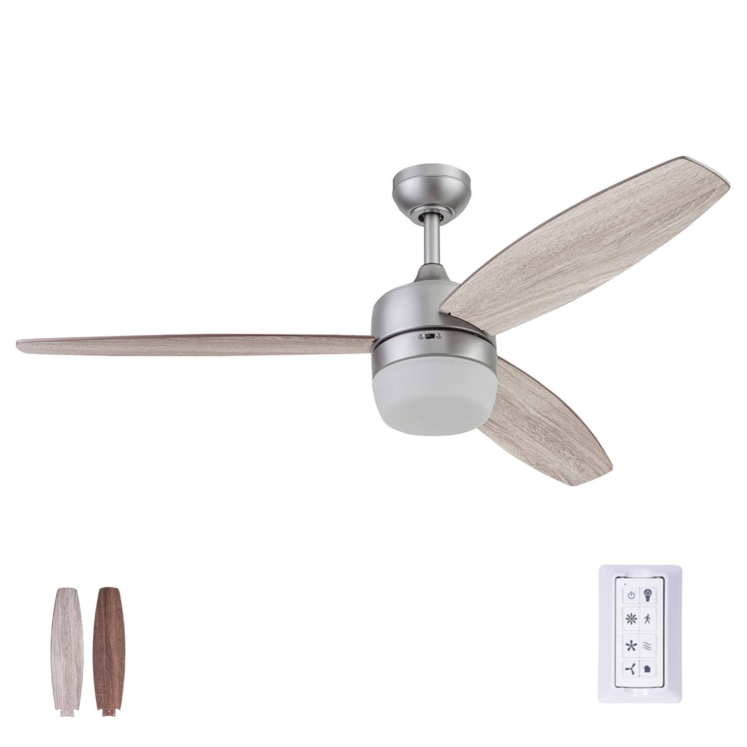 Prominence Home 51643-01 Enoki IO Ceiling Fan, 52, Pewter