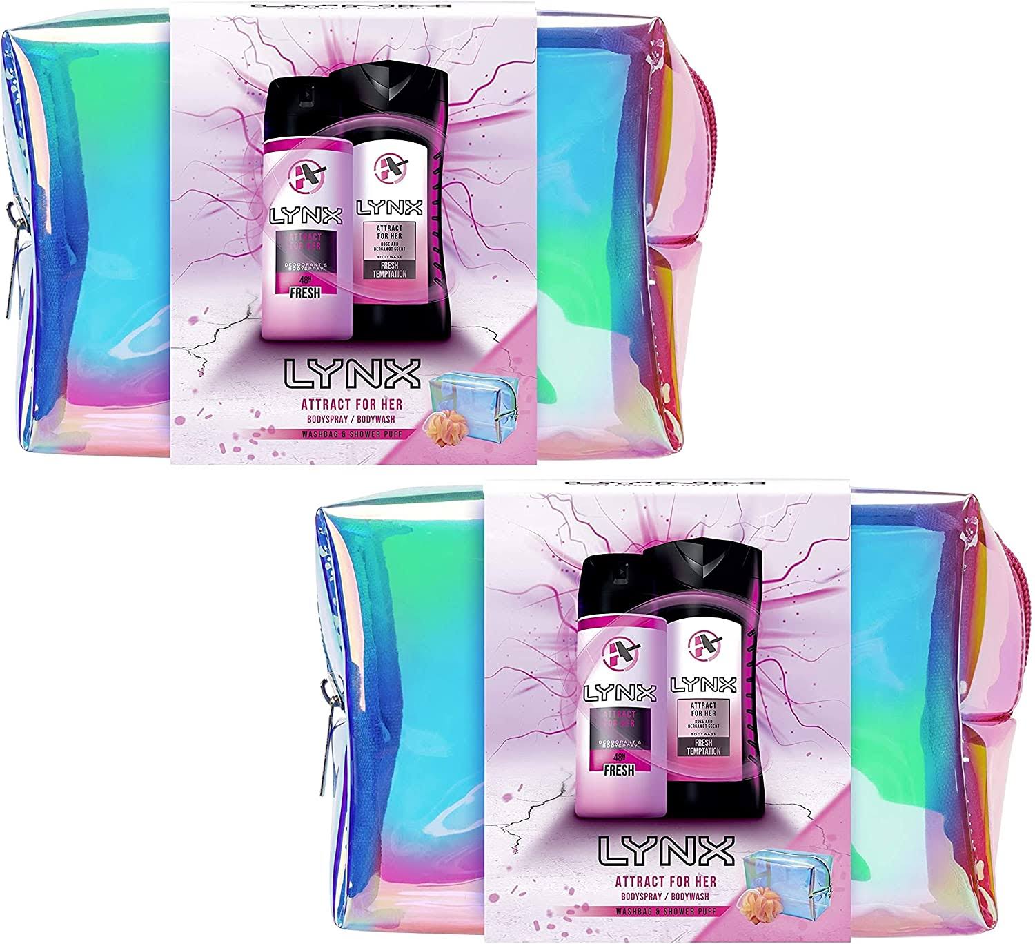 Lynx Attract for Her Washbag Shower Gel & Dedodrant Gift Set 2 Pack