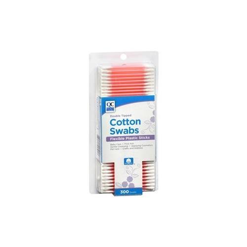 Quality Choice Cotton Swab Flexible Plastic Sticks Double Tipped 300 Each | Makeup | Best Price Guarantee | Free Shipping On All Orders